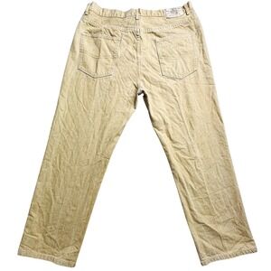 VTG Beyond The Limit Jeans Mens 42x33 Khaki Tan Straight Leg Relaxed Fit Zip Fly